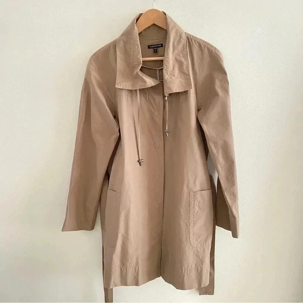 EILEEN FISHER Coat lightweight  Cotton Nylon mix Sz‎ Small